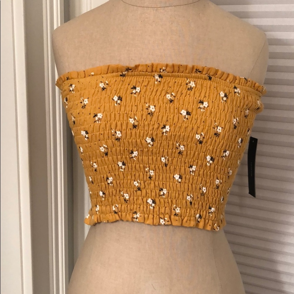NWT Lulus Yellow Floral Tube Top